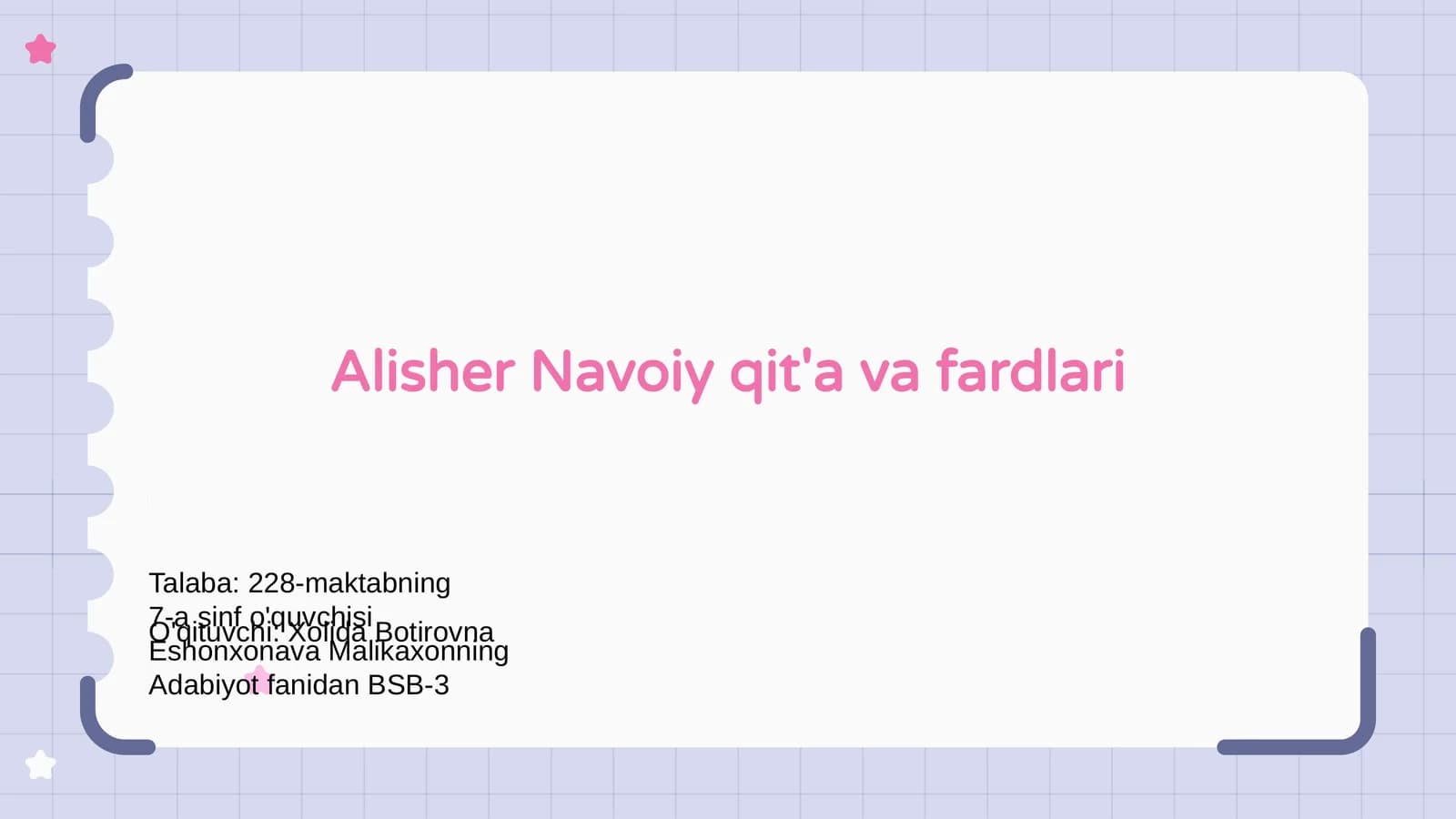 Alisher Navoiy qit'a va fardlari