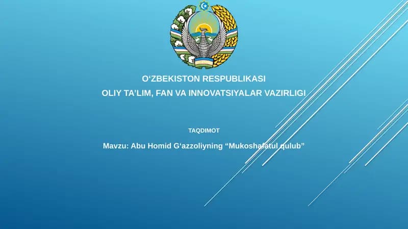 Abu Homid Gʻazzoliy “Mukoshafatulqulub”