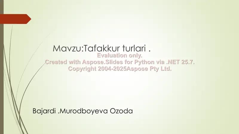 Tafakkur turlari