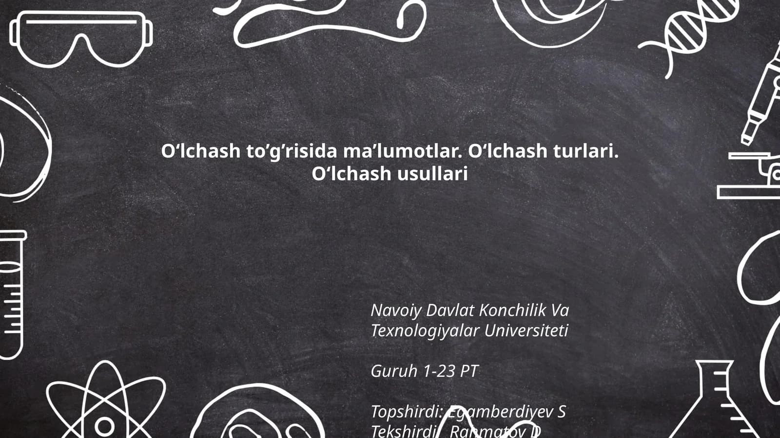 O‘lchash to’g’risida ma’lumotlar