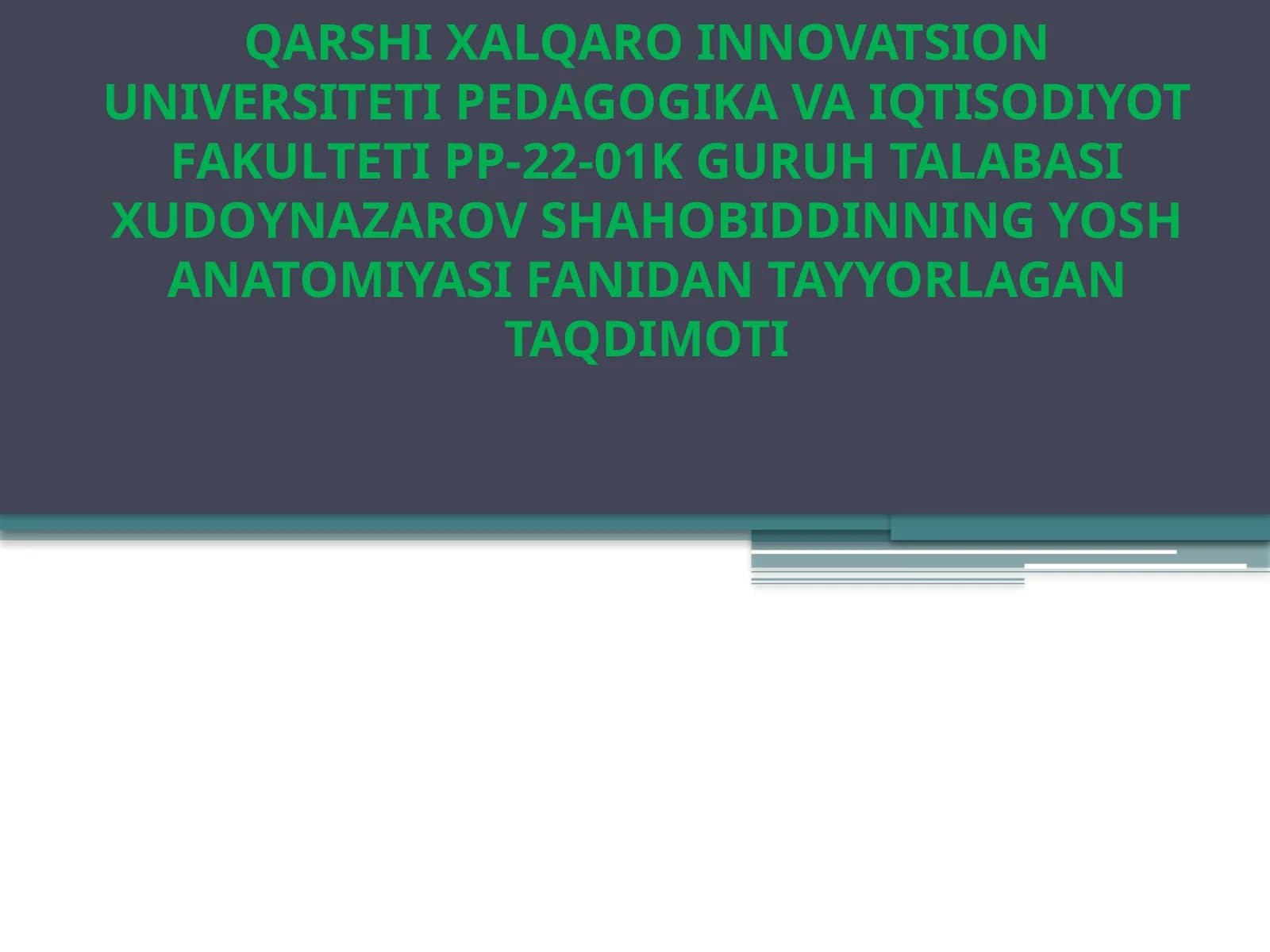 YOSH ANATOMIYASI FANI