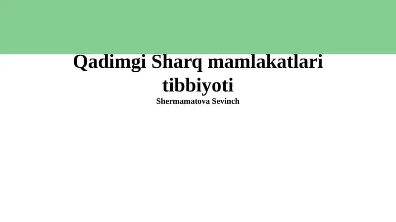 Qadimgi Sharq mamlakatlari tibbiyoti