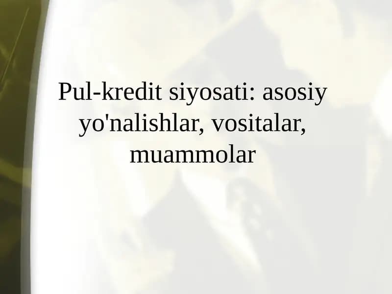 Pul-kredit siyosati