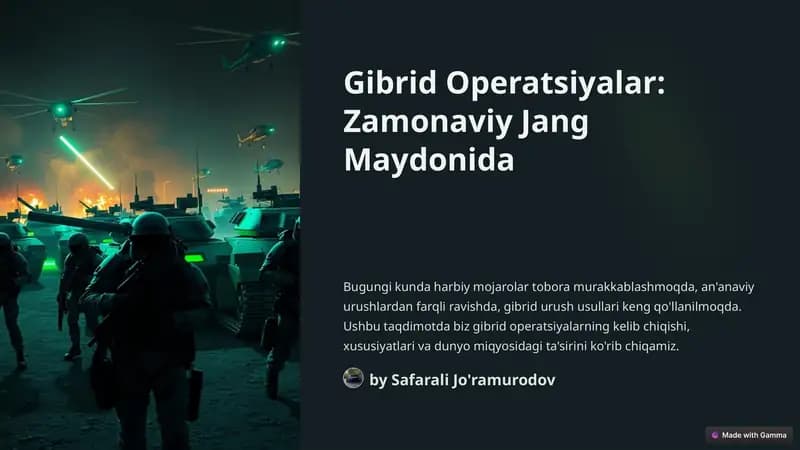 Gibrid Operatsiyalar: Zamonaviy Jang Maydonida