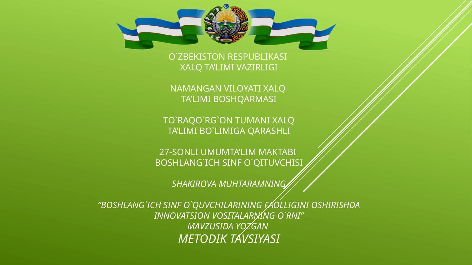 Boschiqlar faolligini oshirishda innovatsion vositalarning o`rni