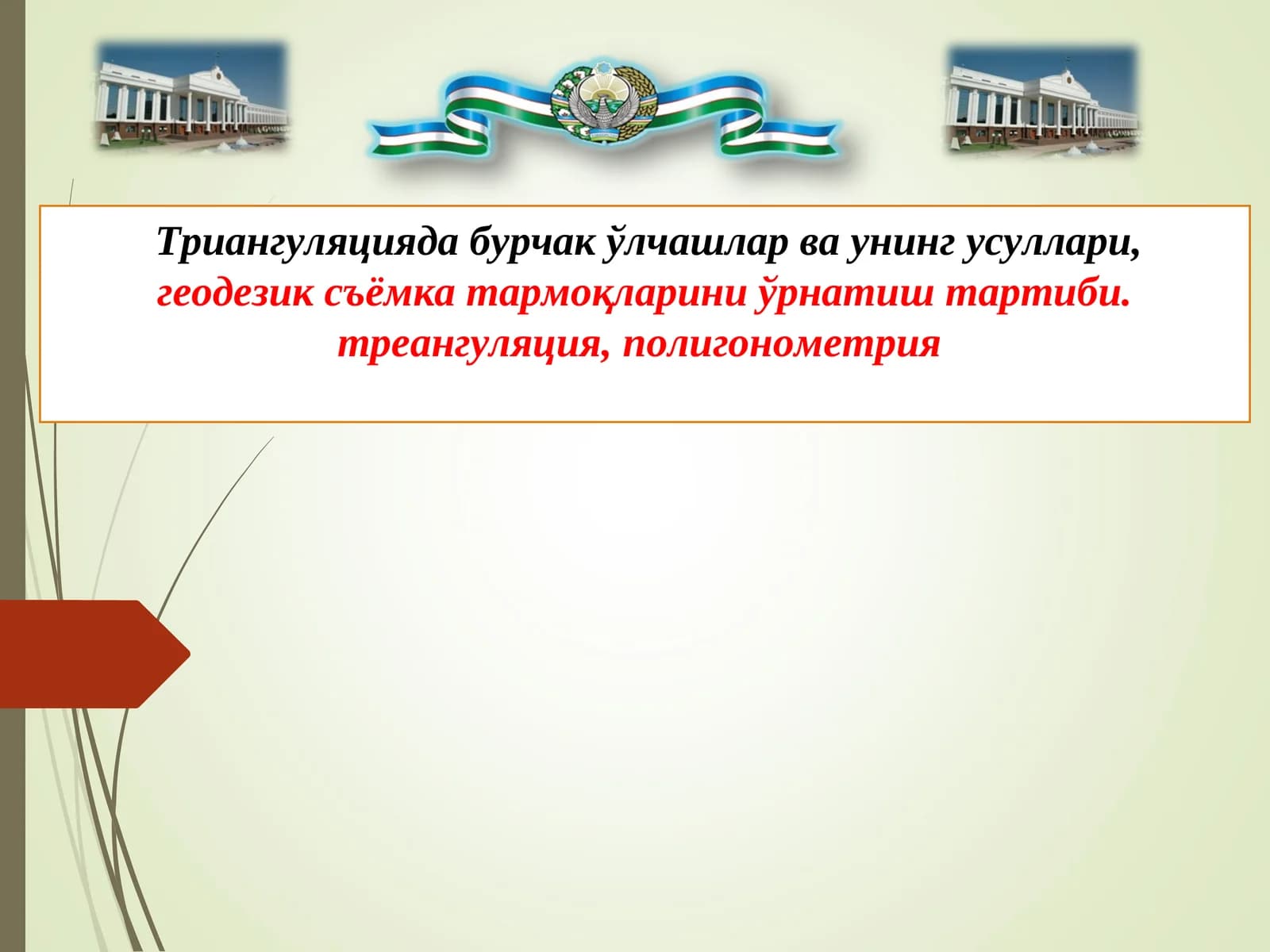 Таянч геодезик тўрлар