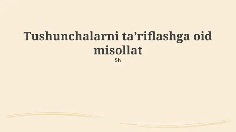Tushuncha taʼriflash