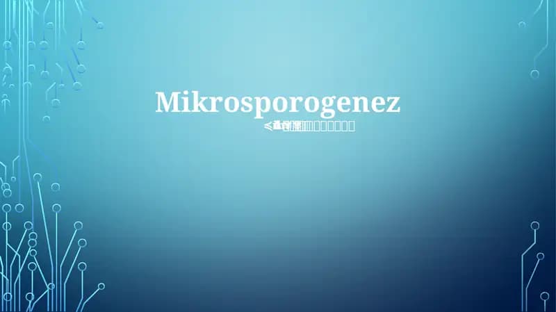 Mikrosporogenez