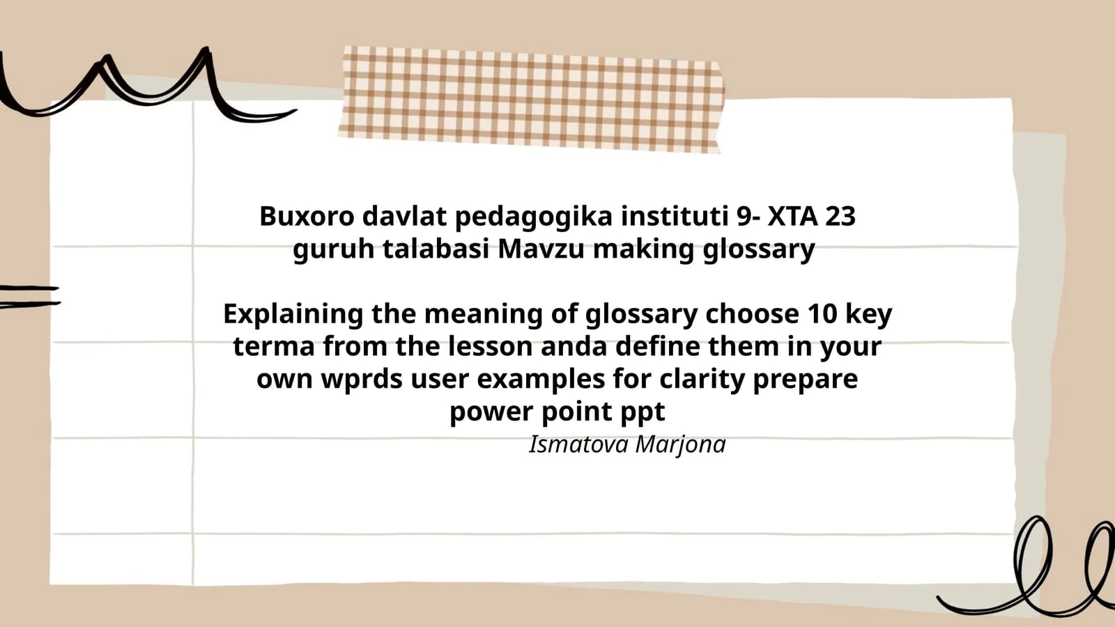 Mavzu making glossary