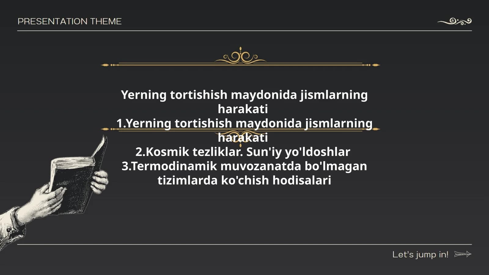 Yerning tortishish maydonida jismlarning harakati