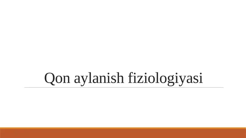 Qon aylanish fiziologiyasi