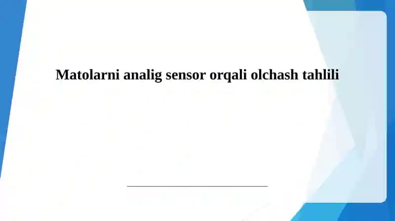 Sensor texnologiyalari