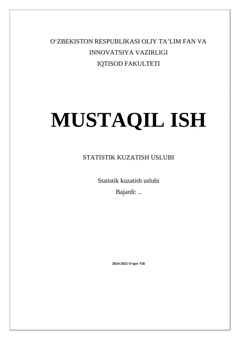 Statistik kuzatish uslubi