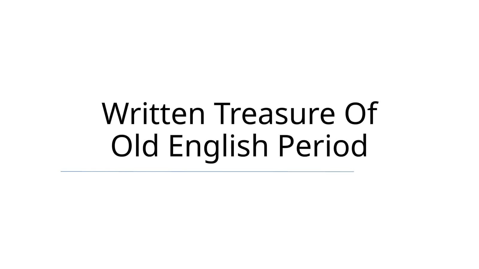 Old English Literature