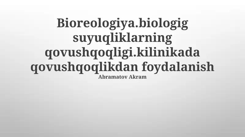 Bioreologiya
