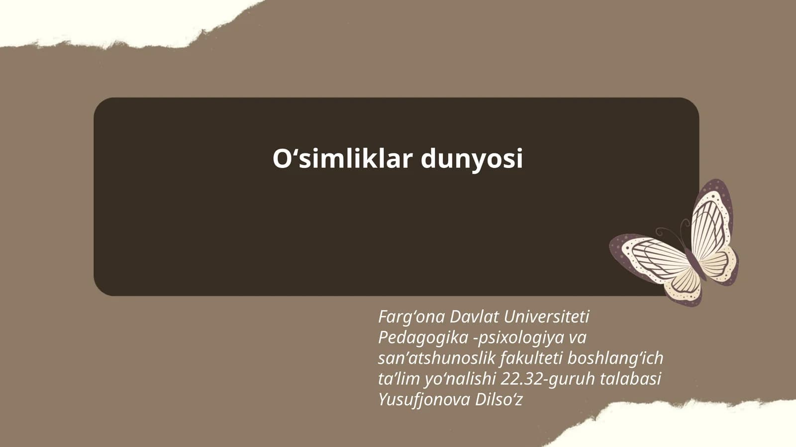 Oʻsimliklar dunyosi
