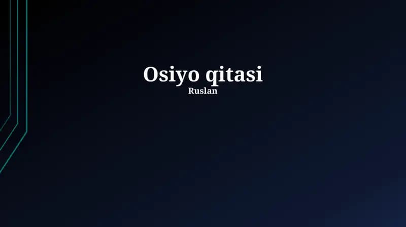 Osiyo ekologiyasi