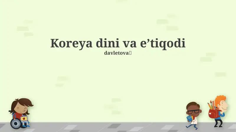 Koreya dini va eʼtiqodi davletova