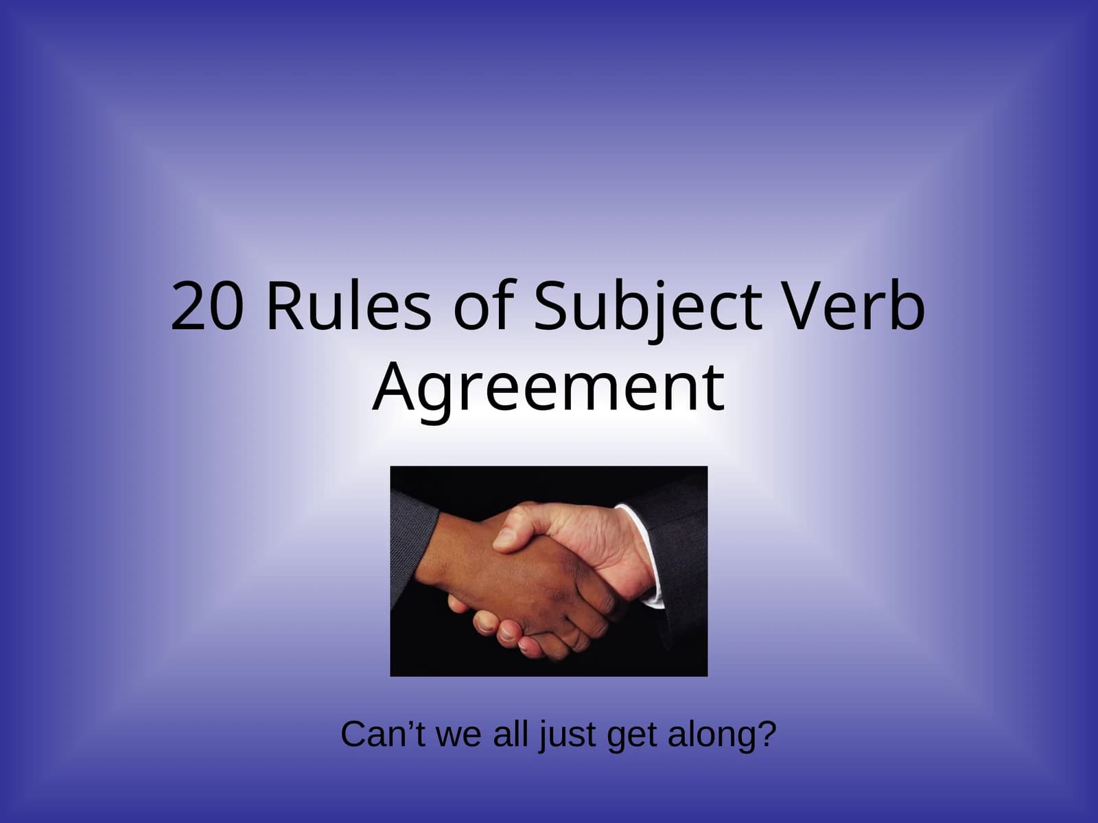 20 Rules of Subject Verb Agreement