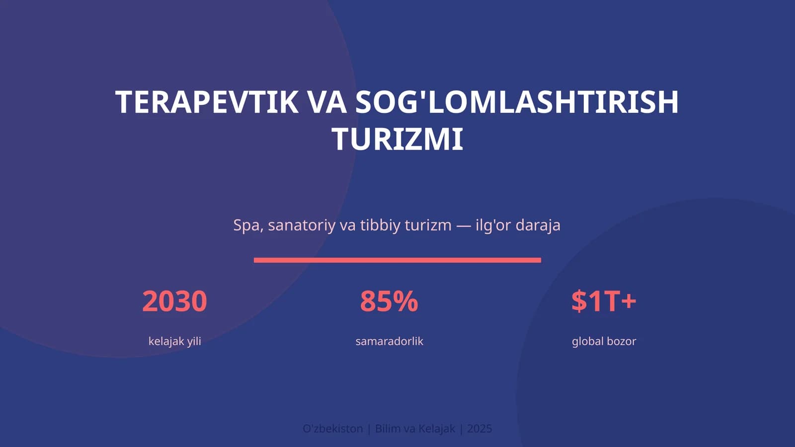 TERAPEVTIK VA SOG'LOMLASHTIRISH TURIZMI