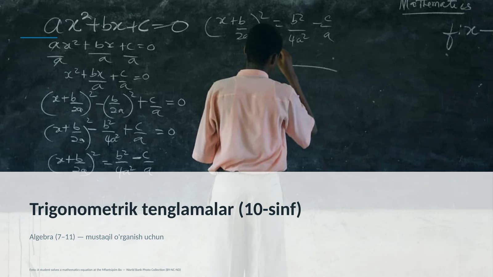 Trigonometrik tenglamalar (10-sinf)