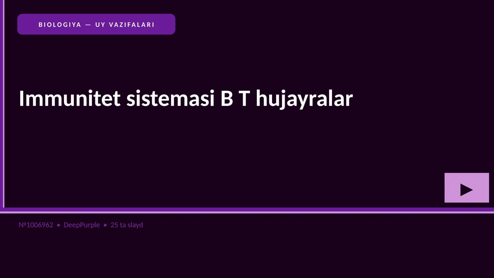 Immunitet sistemasi B T hujayralar