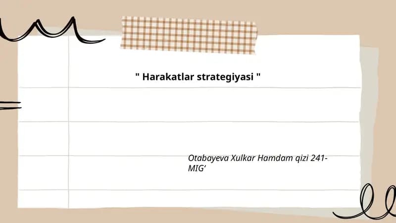 Harakatlar strategiyasi