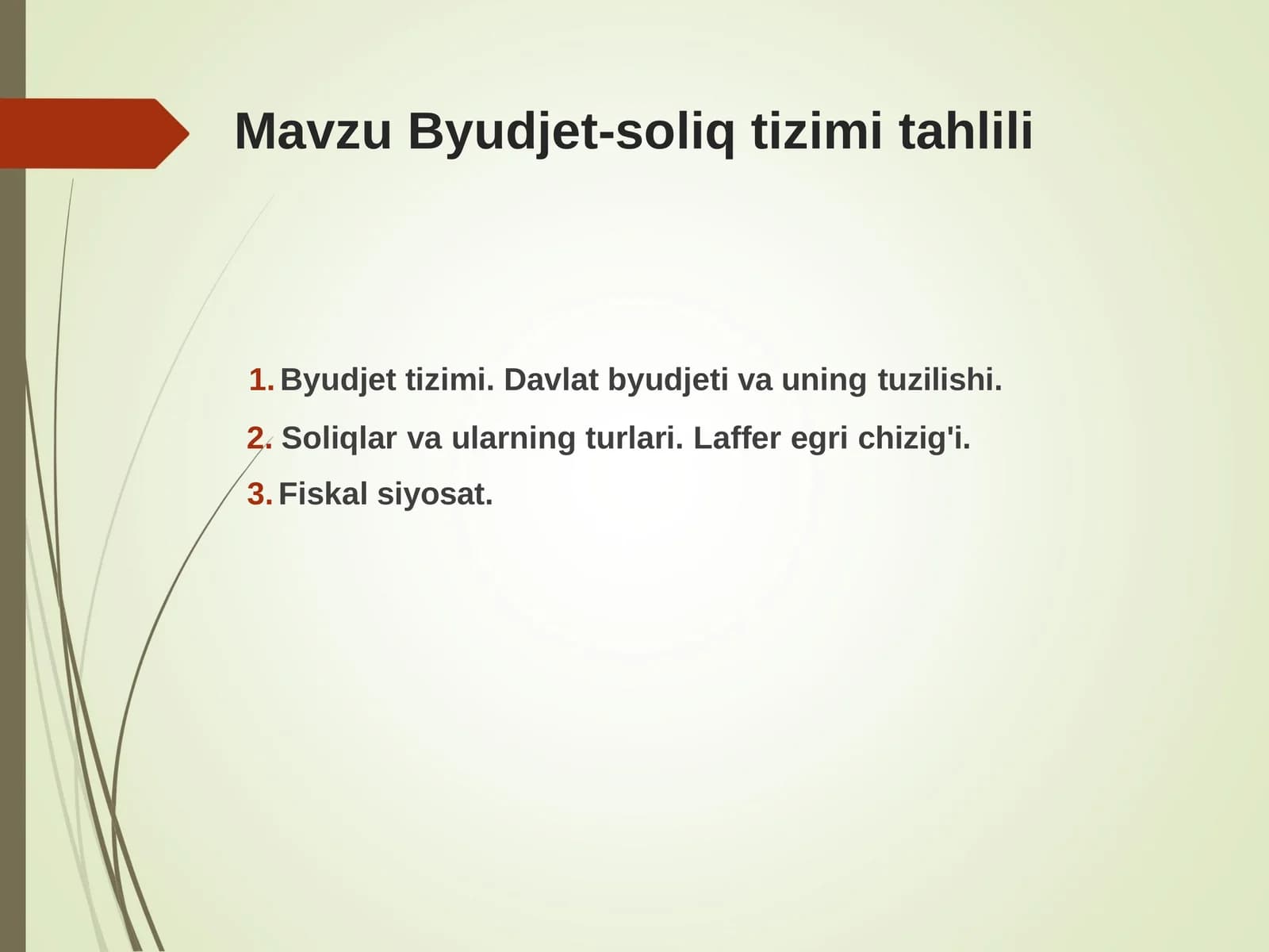 Byudjet-soliq tizimi tahlili