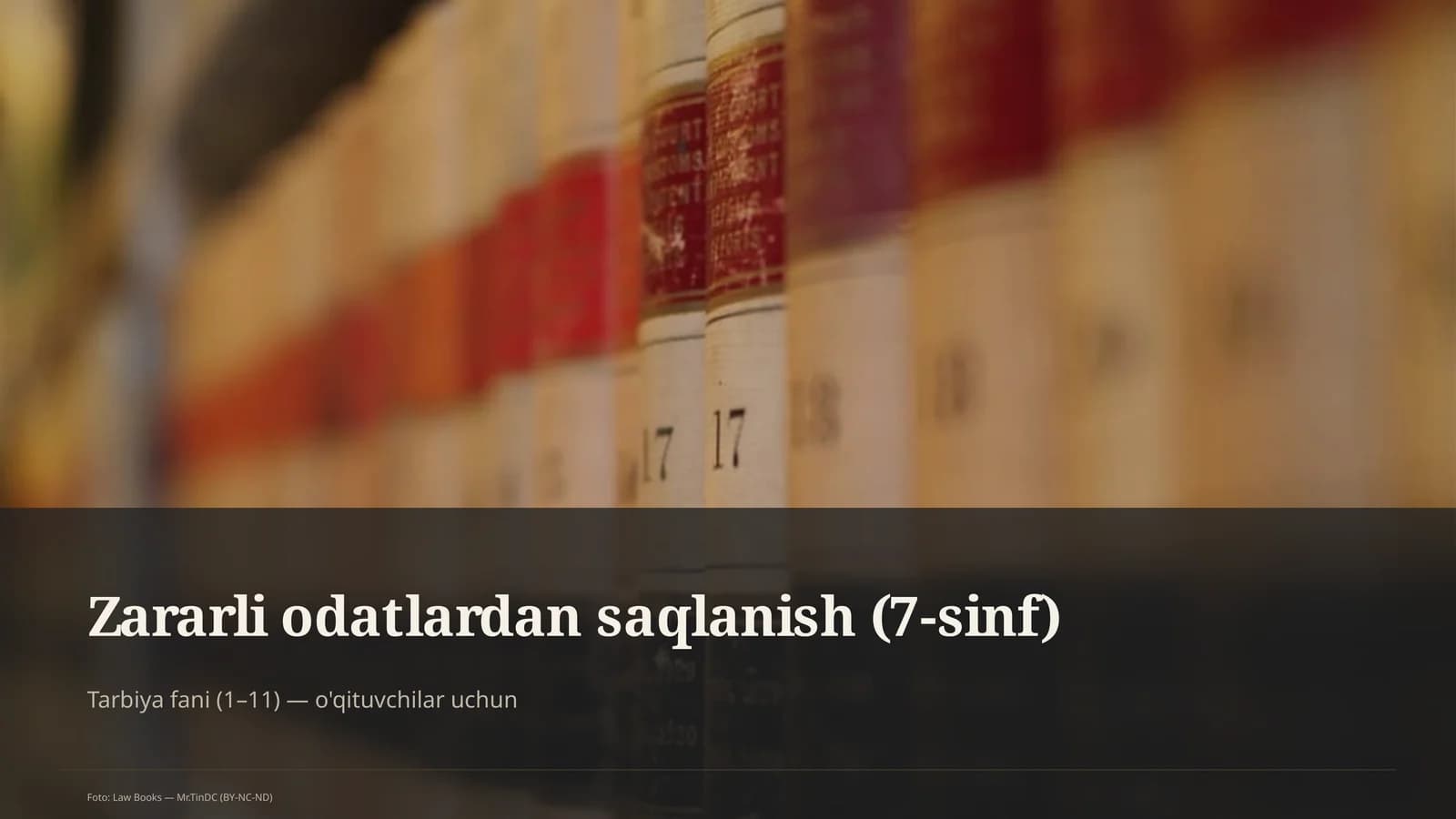 Zararli odatlardan saqlanish (7-sinf)