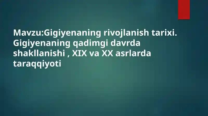 Gigiyena tarixi