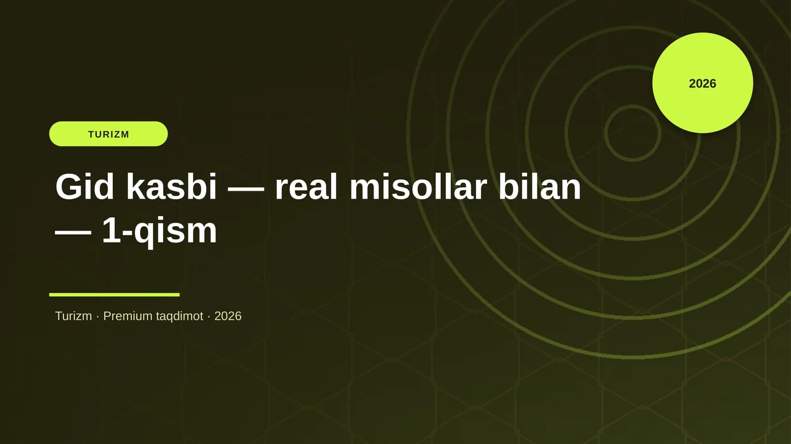 Gid kasbi — real misollar bilan — 1-qism