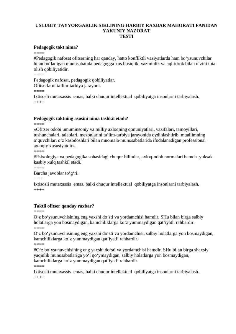 Pedagogik Takt Nima?