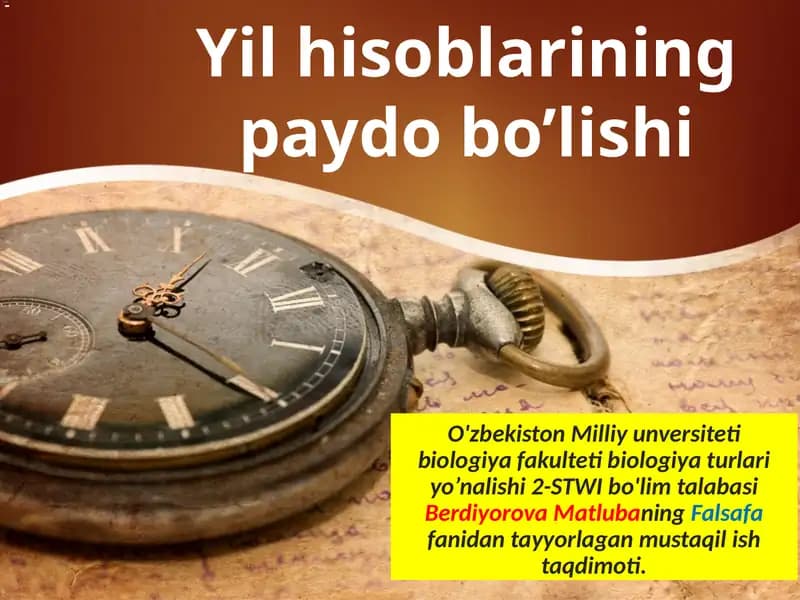 Yil hisoblarining paydo bo'lishi
