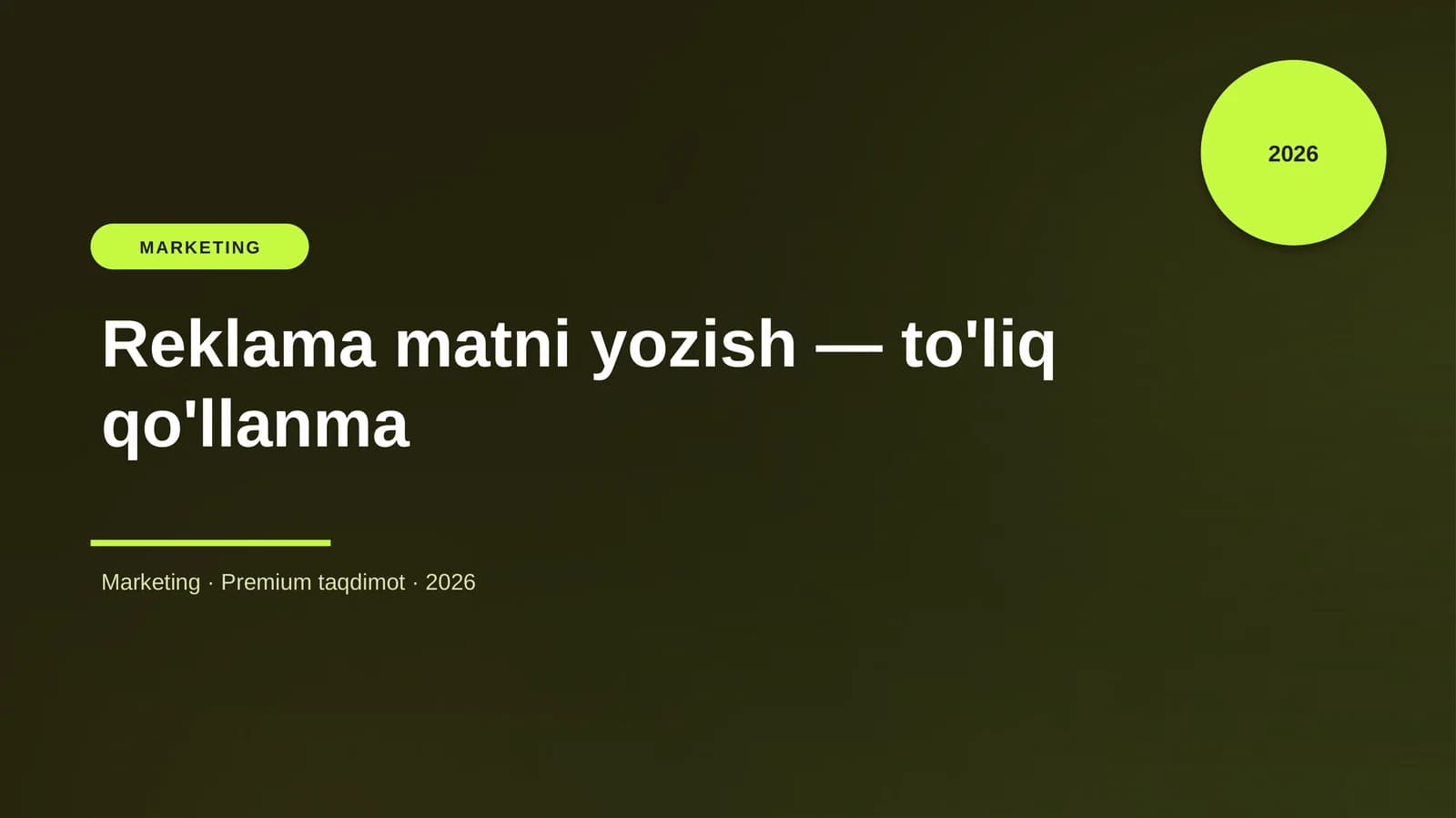 Reklama matni yozish — to'liq qo'llanma