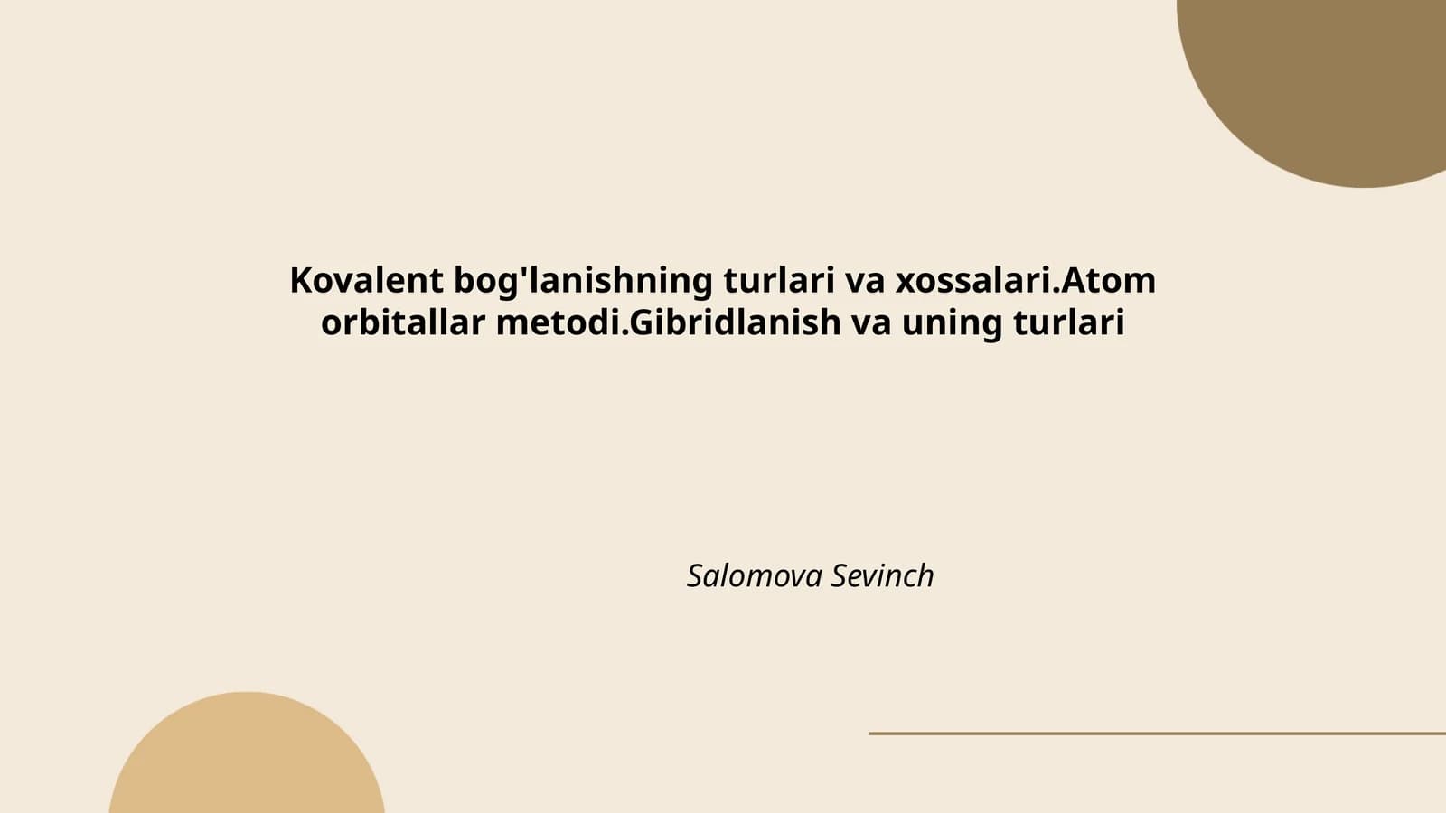 Kovalent bog'lanishning turlari va xossalari
