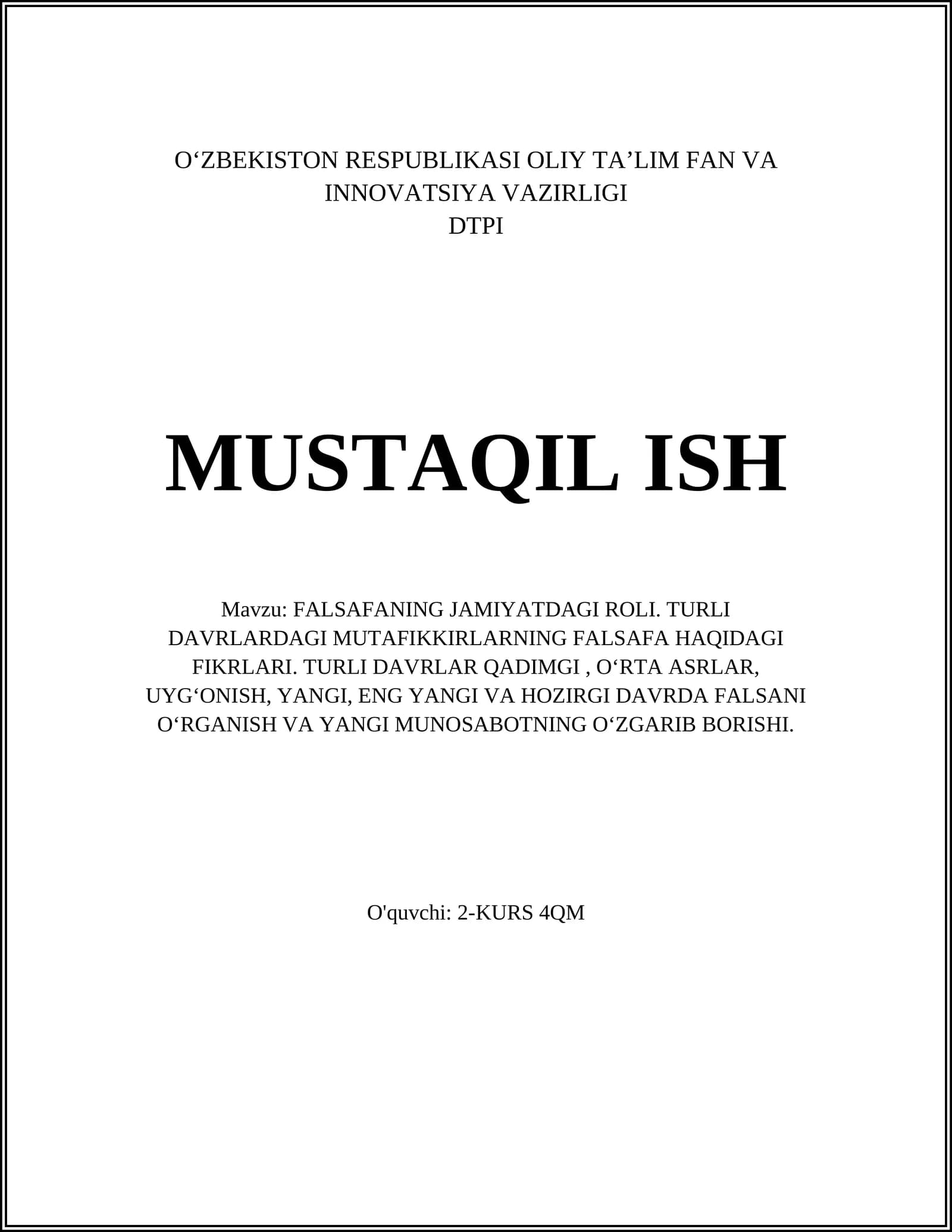 Qadimgi dunyo falsafasi va jamiyat
