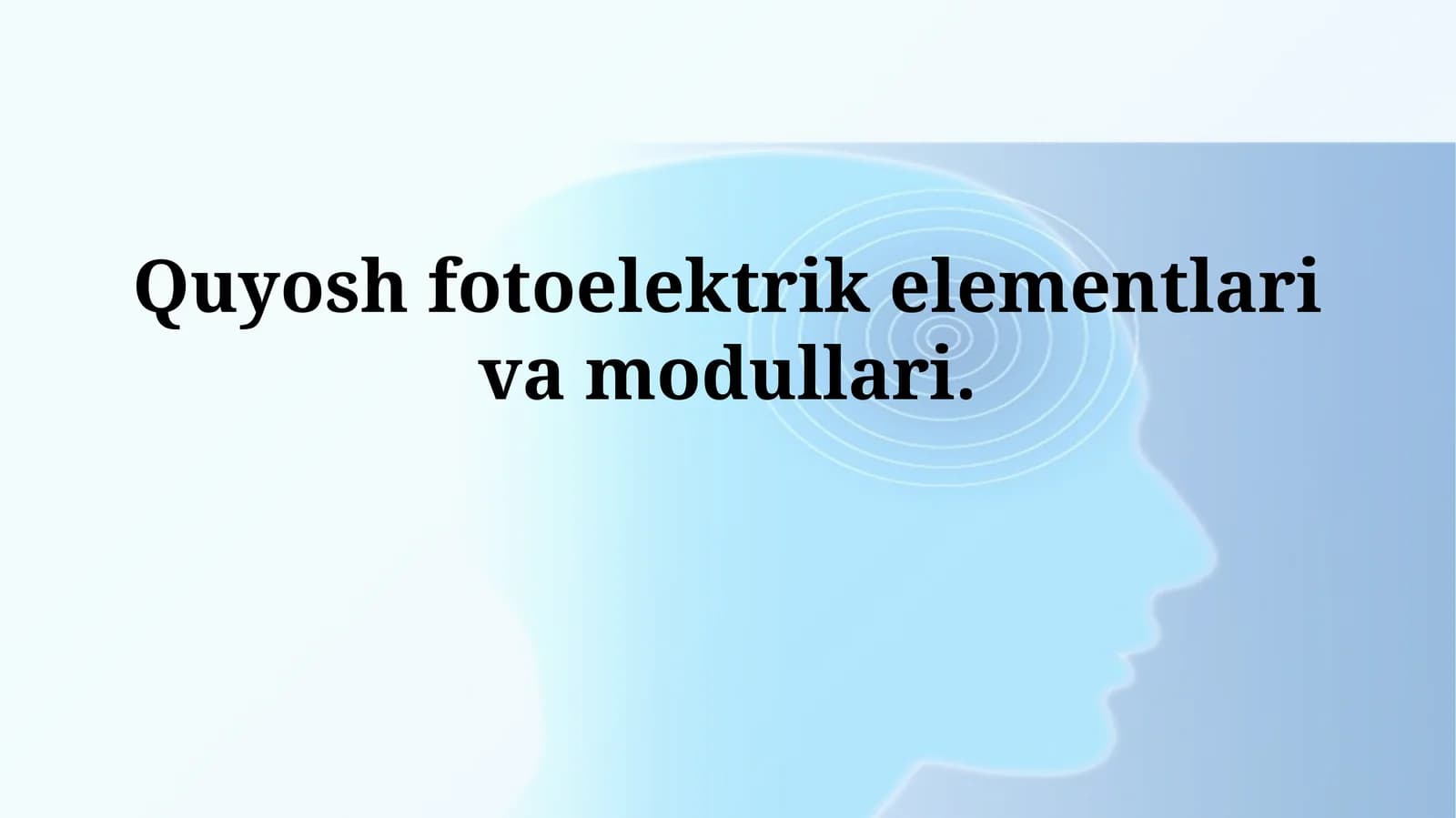 Quyosh fotoelektrik elementlari va modullari