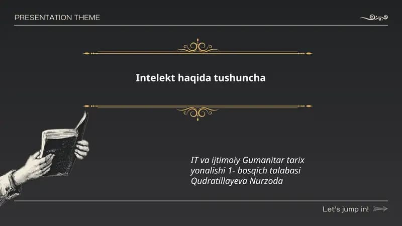 Intelekt haqida tushuncha