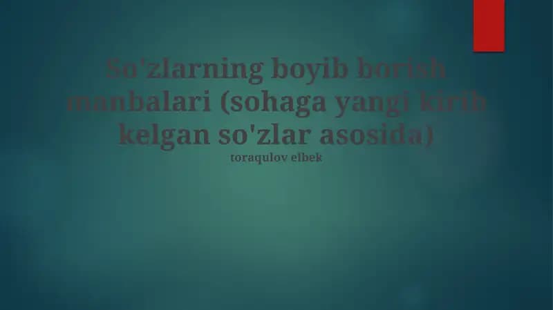 Yangi so'zlar lug'ati