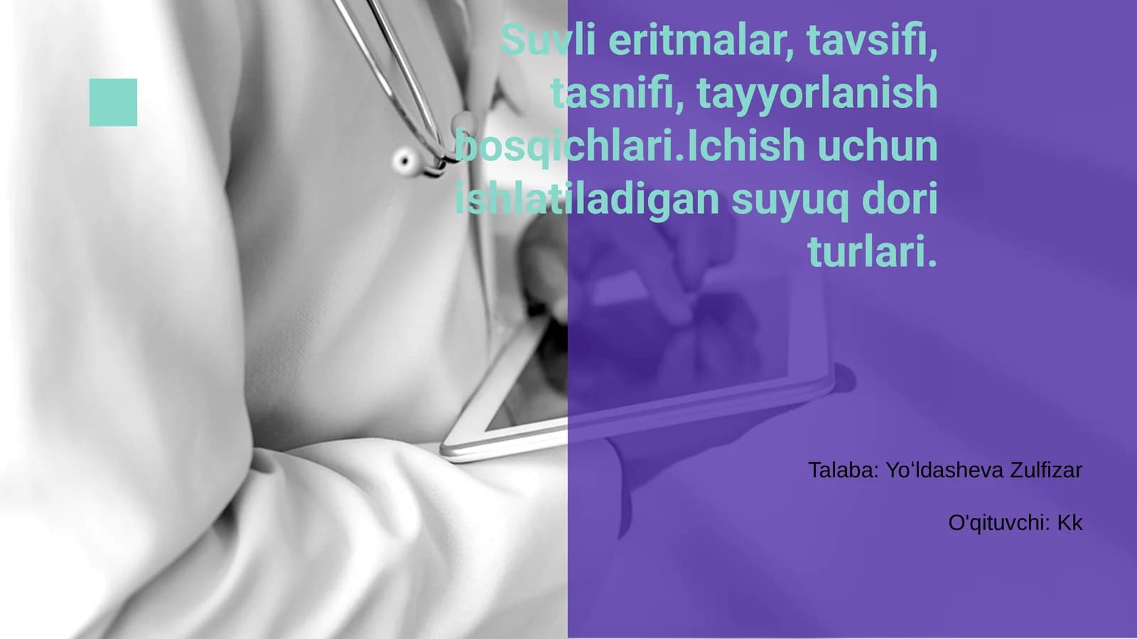 Suvli eritmalarni tayyorlash