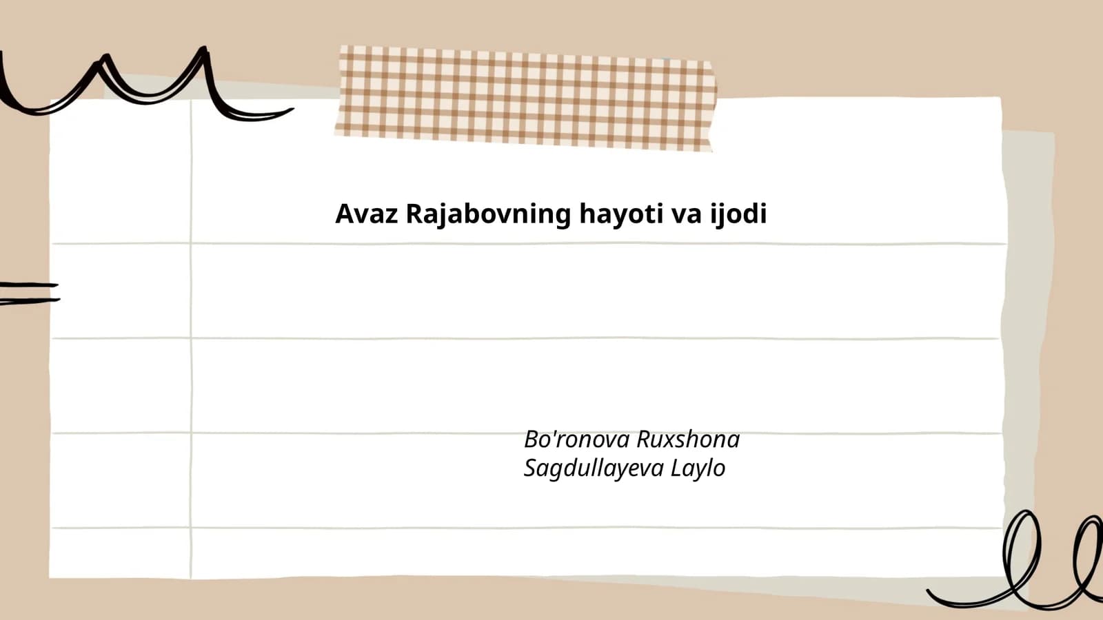 Avaz Rajabovning hayoti va ijodi