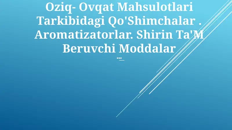 Oziq-ovqat qo'shimchalari