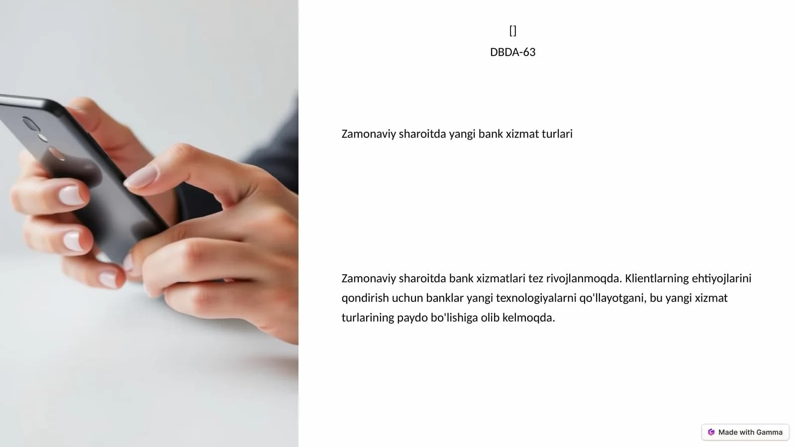 Raqamli bankchilik xizmatlari