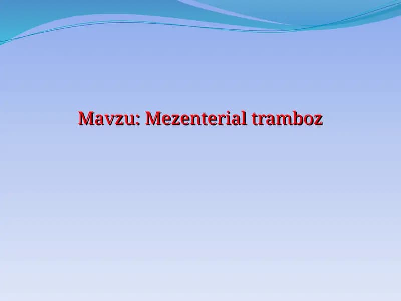 Mezenterialtramboz