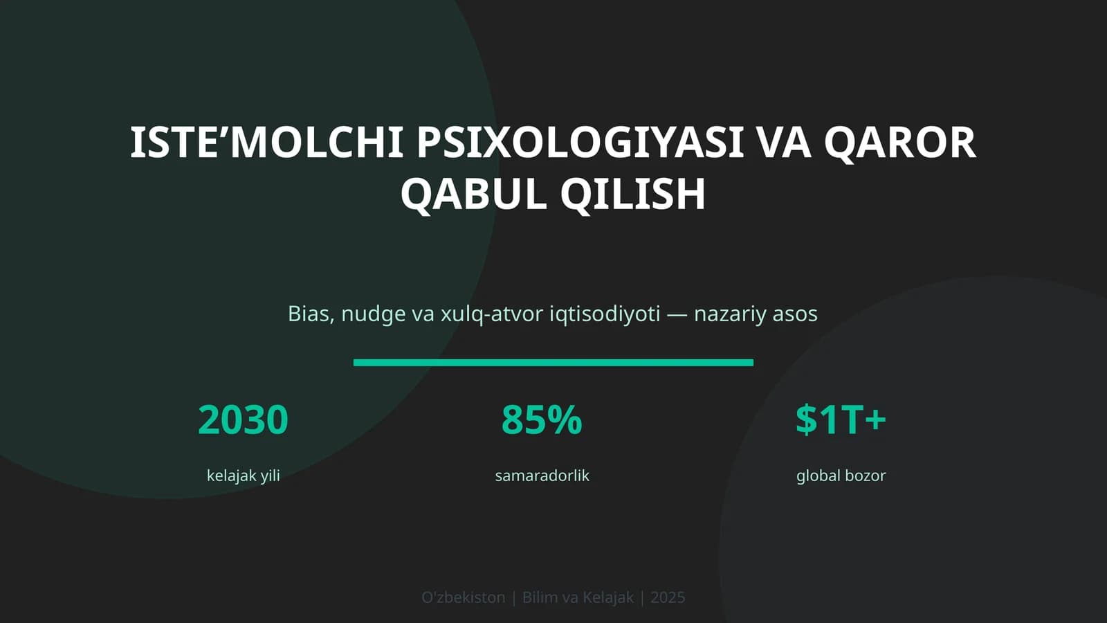 Isteʼmolchi psixologiyasi va qaror qabul qilish