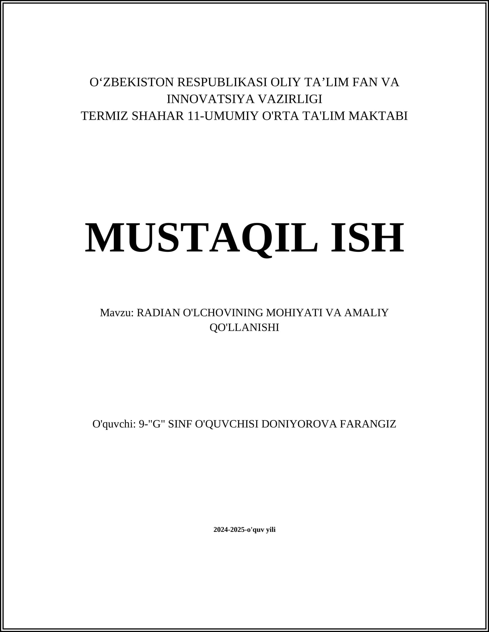 Radianning matematik asoslari
