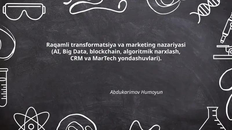Raqamli transformatsiya va marketing nazariyasi
