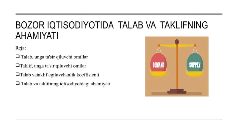 talab va taklif ahamiyati