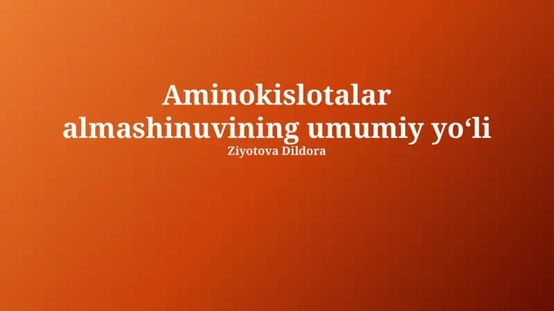 Aminokislotalar almashinuvi