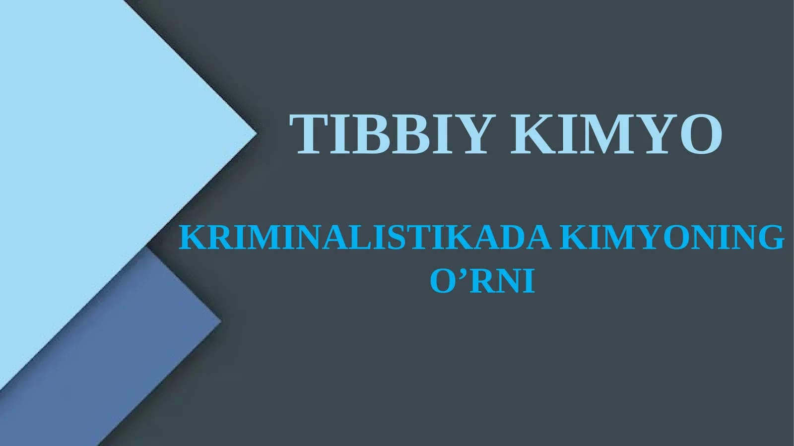 Kriminalistikada kimyoning o'rni